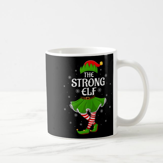 Strong Elf Christmas Family Girls Women Elf Squad  Kaffeetasse (Rechts)