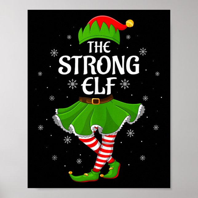Strong Elf Christmas Family Girls Women Elf Squad  Poster (Vorne)