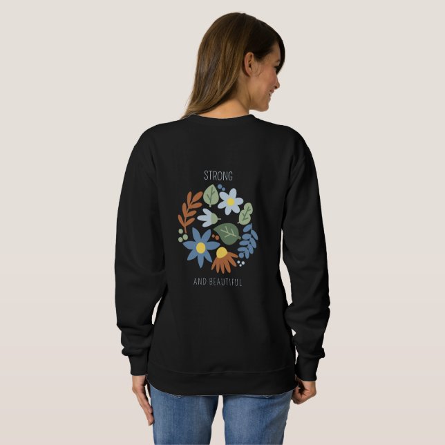 Strong Flower Print Sweatshirt (Schwarz voll)