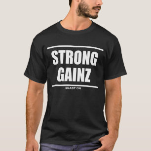 Strong Gainz Bodybuilding gewinnt Training Gym Fit T-Shirt