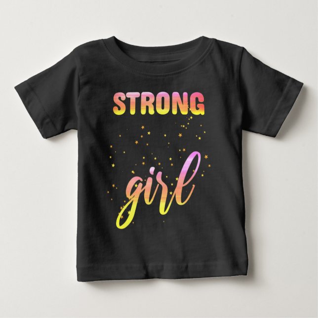 Strong Girl Pastel Star Baby T-shirt (Vorderseite)