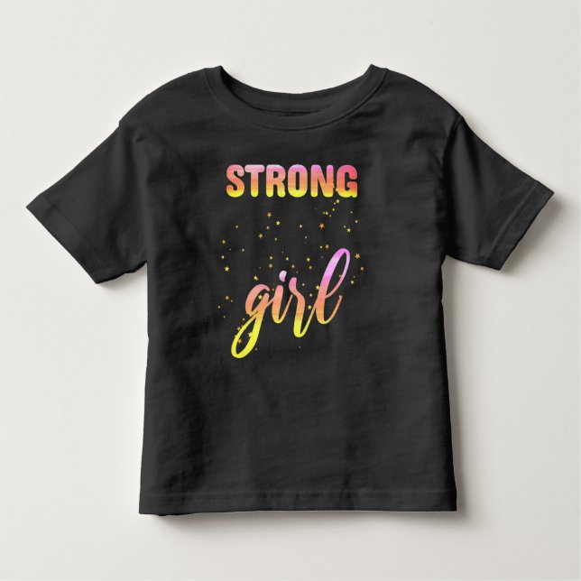 Strong Girl Pastel Star Kleinkind T-shirt (Vorderseite)
