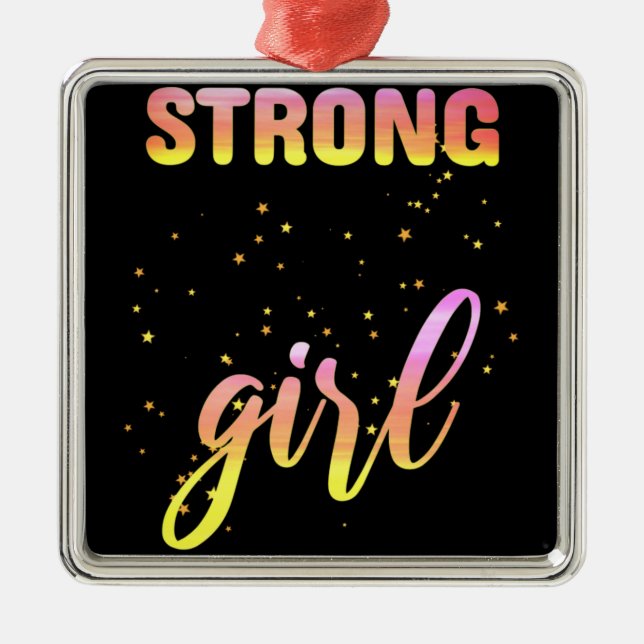 Strong Girl Pastel Star Ornament Aus Metall (Vorne)