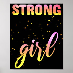 Strong Girl Pastel Star Poster