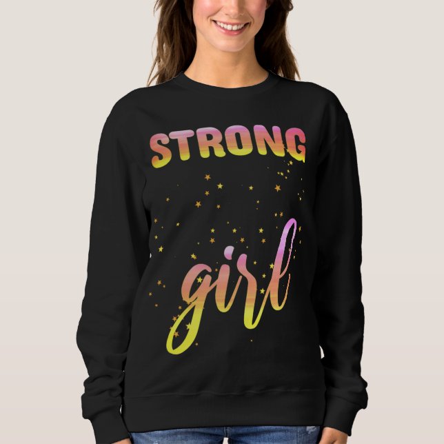 Strong Girl Pastel Star Sweatshirt (Vorderseite)