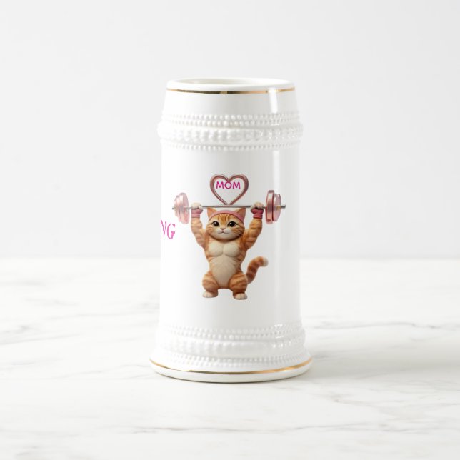 Strong Gym Cat Mom Beer Stein – Mother’s Day Gift Bierglas (Mittel)
