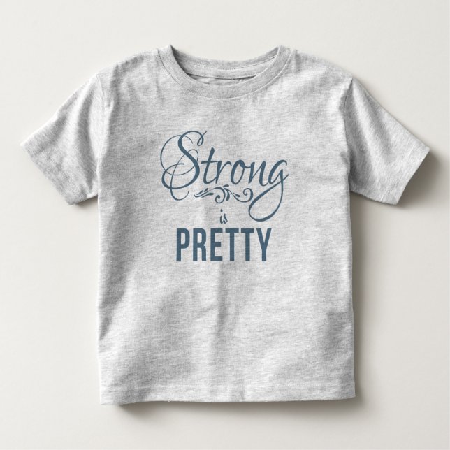 Strong is Hübsch GreyBlue Kids T Kleinkind T-shirt (Vorderseite)