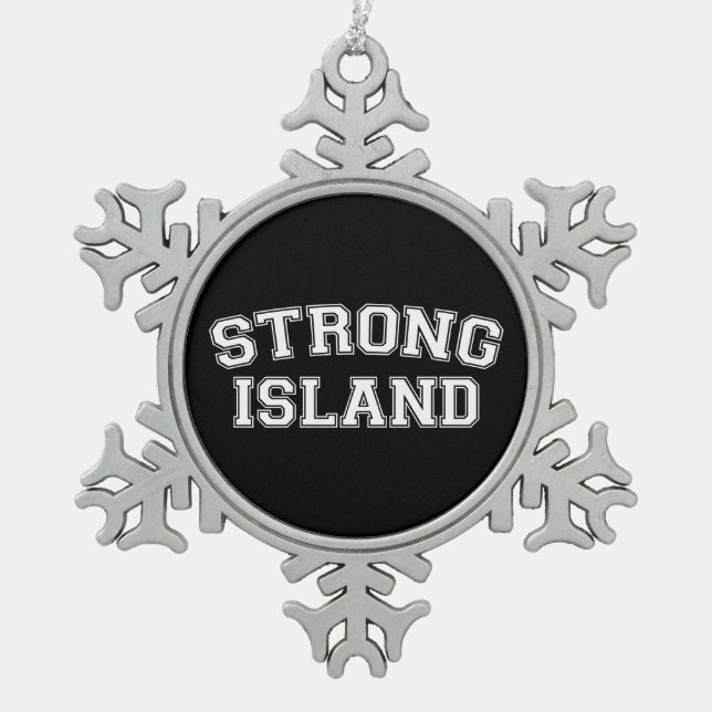 Strong Island, NYC, USA Schneeflocken Zinn-Ornament (Vorderseite)