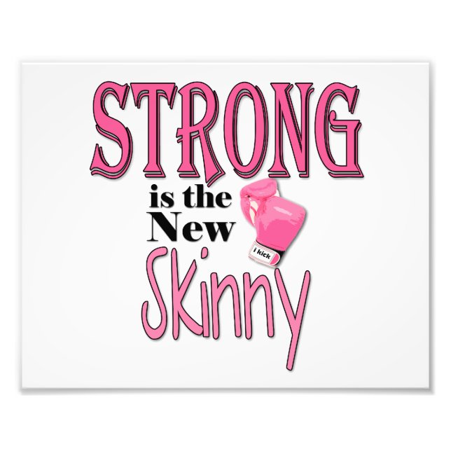 STRONG ist die neue Skinny! mit rosa Boxhandschuhe Fotodruck (Vorne)
