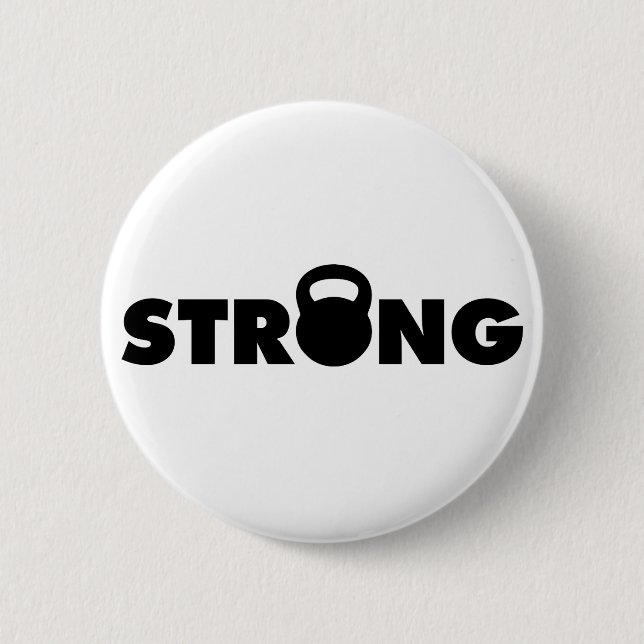 STRONG - Kettlebell Workout Motivierend Button (Vorderseite)
