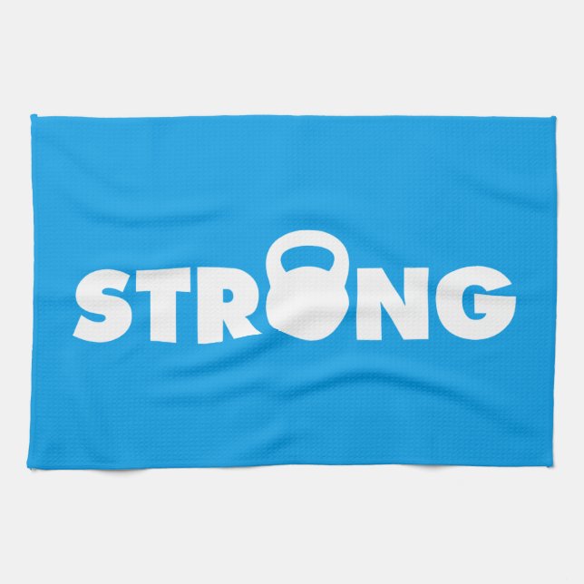 STRONG - Kettlebell Workout Motivierend Handtuch (Horizontal)