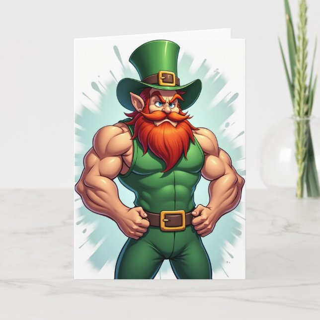 Strong Leprechaun Awesome Card Karte (Vorderseite)