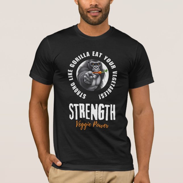 Strong like Gorilla | Pflanze-Powered Fitness T-Sh T-Shirt (Vorderseite)
