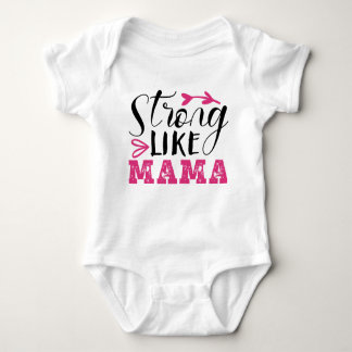 STRONG LIKE MAMA, BABY T-SHIRT DESIGN BABY STRAMPLER