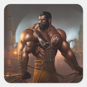 Strong Man Quadratischer Aufkleber