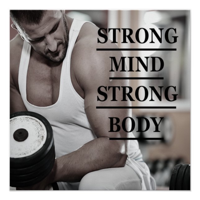 Strong Mind Strong Body Motivational Poster (Vorderseite)