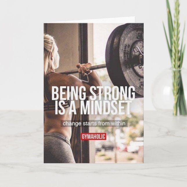 Strong Mindset - Women's Fitness Inspirational Karte (Vorderseite)