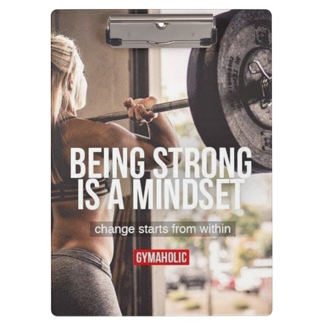 Strong Mindset - Women's Fitness Inspirational Klemmbrett (Vorderseite)