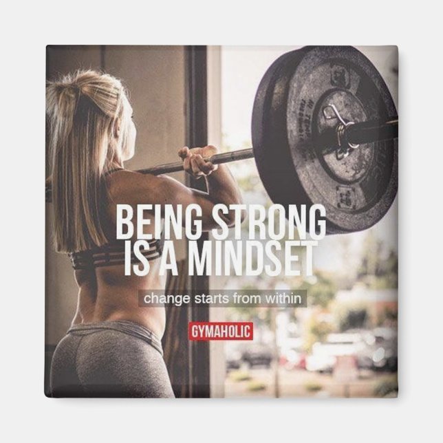 Strong Mindset - Women's Fitness Inspirational Magnet (Vorne)