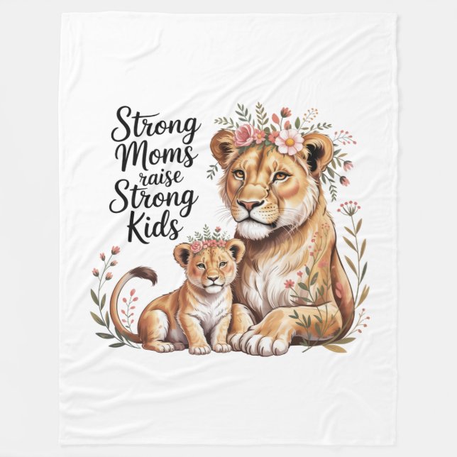 Strong Moms Raise Strong Kids Fleecedecke (Vorderseite)
