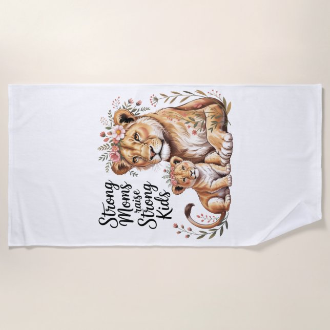 Strong Moms Raise Strong Kids Strandtuch (Vorderseite)