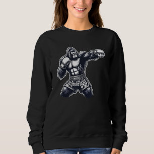 Strong Muay Thai Gorilla Thai Boxing und Kickboxin Sweatshirt