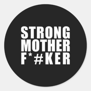 Strong Mütter Funny Gym Powerlift Runder Aufkleber