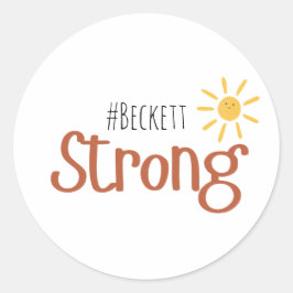 Strong #name Brustkrebs bei Kindern Runder Aufkleber