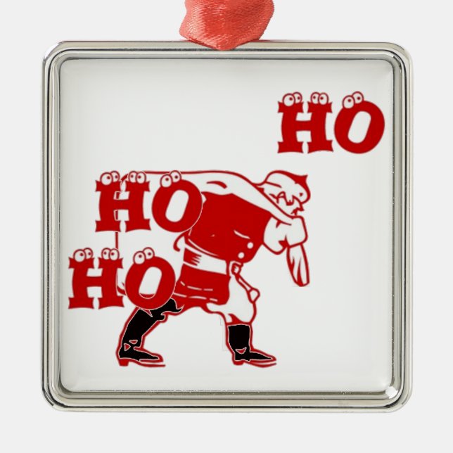 Strong Santa Ho Ho Ho Collection Silbernes Ornament (Vorne)