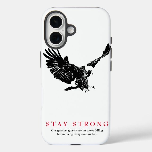 Strong Schwarz-weiß Bald Eagle Motivierend bleibe Case-Mate iPhone Hülle (Rückseite)