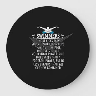 Strong Swimmer Swim Swimming Gifts For Men Women Große Wanduhr