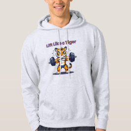 **Strong Tiger – Cute Tiger Lifting Weights Illust Hoodie