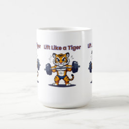 **Strong Tiger – Cute Tiger Lifting Weights Illust Kaffeetasse