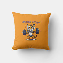 **Strong Tiger – Cute Tiger Lifting Weights Illust Kissen