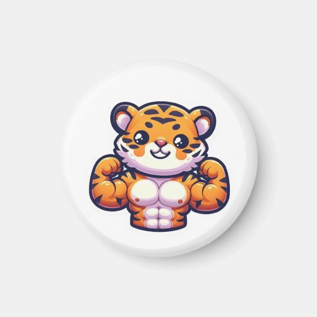 Strong Tiger Temporary Tattoo Magnet (Vorne)