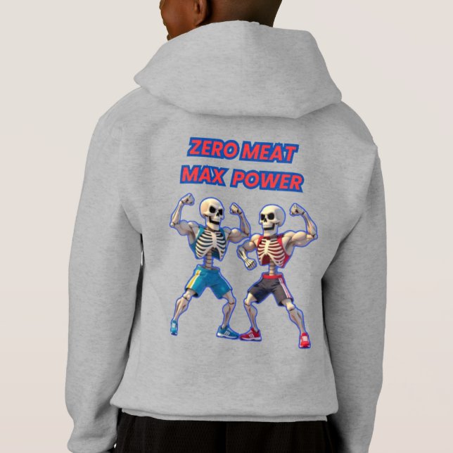 Strong to the Bone – Funny Skeleton Muscle Design Hoodie (Rückseite)