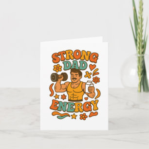Strong Vater Energy - Groovy Muscular Vater Gym Fa Karte