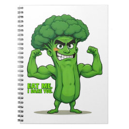 Strong Veggies Club Flexing Broccoli Funny Cartoon Notizblock