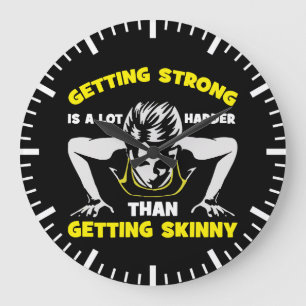 Strong vs Skinny - Women's Workout Motivierend Große Wanduhr
