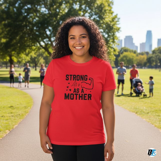 Strong wie Mother Black Modern Script T - Shirt (Von Creator hochgeladen)