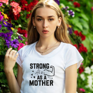 Strong wie Mother Black Modern Script T - Shirt