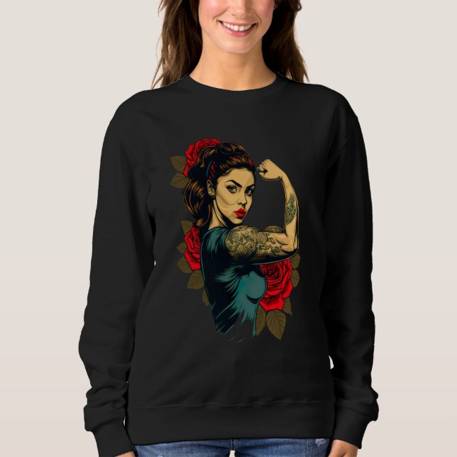 Strong Wife Mother Roses Never Give Up  2 Sweatshirt (Vorderseite)