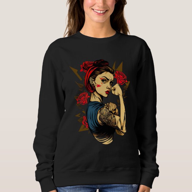 Strong Wife Mother Roses Never Give Up  4 Sweatshirt (Vorderseite)