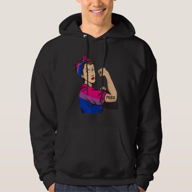 Strong woman BIsexual Pride LGBT Mom Hoodie (Vorderseite)