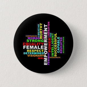 Strong Woman Word Cloud Button