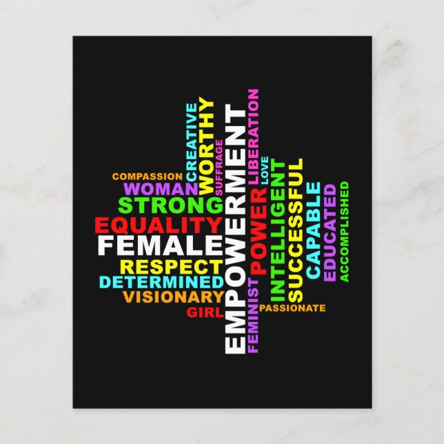 Strong Woman Word Cloud Flyer (Vorne)