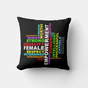 Strong Woman Word Cloud Kissen