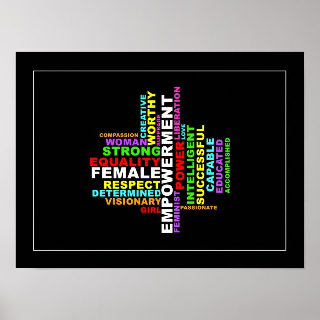Strong Woman Word Cloud Poster (Vorne)