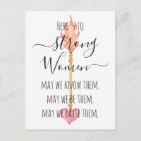 Strong Women Inspirational Watercolor Arrow Quote
