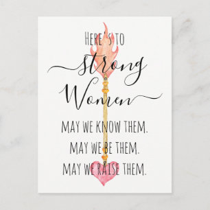 Strong Women Inspirational Watercolor Arrow Quote  Postkarte